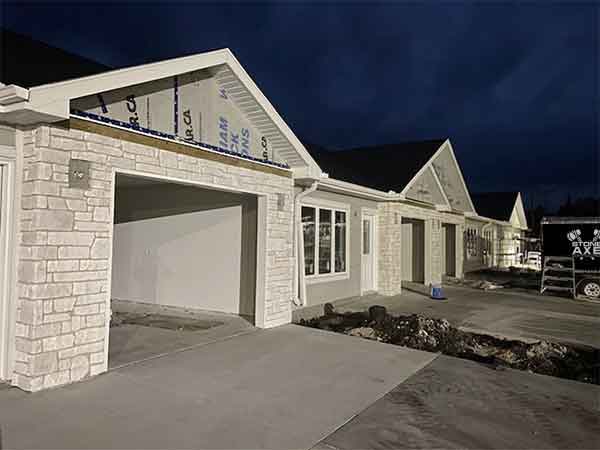 Full brick veneer installation of home in Southern Manitoba.